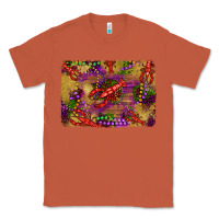 Copper mardi gras crawfısh leopard wood and glitter background Classic Tee - Artiststas