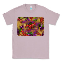 Lilac mardi gras crawfısh leopard wood and glitter background Classic Tee - Artiststas