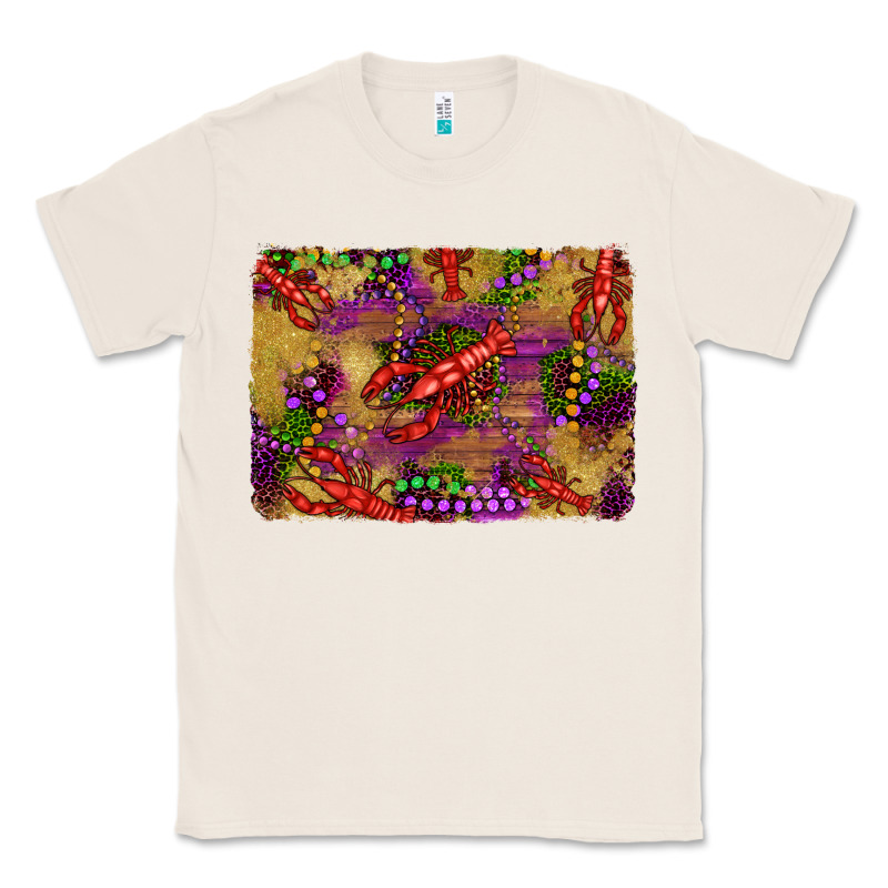 Mardi Gras Crawfısh Leopard Wood And Glitter Background Classic Tee by Artiststas | Teevron