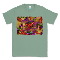 Sage mardi gras crawfısh leopard wood and glitter background Classic Tee - Artiststas