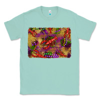 Seafoam mardi gras crawfısh leopard wood and glitter background Classic Tee - Artiststas