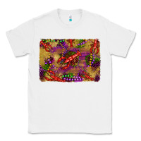 White mardi gras crawfısh leopard wood and glitter background Classic Tee - Artiststas