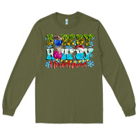 Army Green Rowdy Howdy Christmas Long Sleeve Tee - CowhideDigitalArt