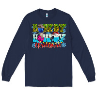 Navy Rowdy Howdy Christmas Long Sleeve Tee - CowhideDigitalArt