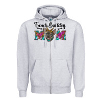 Heather Grey french bulldog mom Zipper Hoodie - RanaPortraitStore
