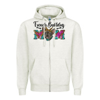 Oatmeal Heather french bulldog mom Zipper Hoodie - RanaPortraitStore