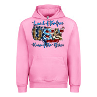 Fuchsia Pink land of the free home of the brave american flag background Urban Hoodie - Jasminsmagicworld