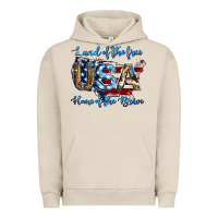 Pigment French Oak land of the free home of the brave american flag background Urban Hoodie - Jasminsmagicworld