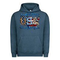Pigment Midnight Navy land of the free home of the brave american flag background Urban Hoodie - Jasminsmagicworld