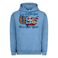 Pigment Pebble Blue land of the free home of the brave american flag background Urban Hoodie - Jasminsmagicworld
