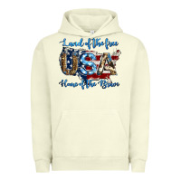 Pigment Pistachio land of the free home of the brave american flag background Urban Hoodie - Jasminsmagicworld