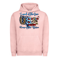 Pigment Salmon land of the free home of the brave american flag background Urban Hoodie - Jasminsmagicworld