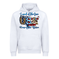 White land of the free home of the brave american flag background Urban Hoodie - Jasminsmagicworld