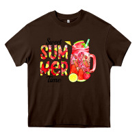 Chocolate Brown sweet summer time waterolor Heavy Core Tee - CowCowDesign
