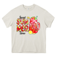 Cream sweet summer time waterolor Heavy Core Tee - CowCowDesign