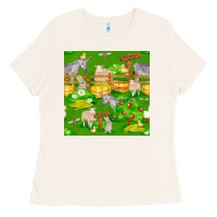 Bone farm life seamless pattern Ladies Tee - FaDigitalArtStudio