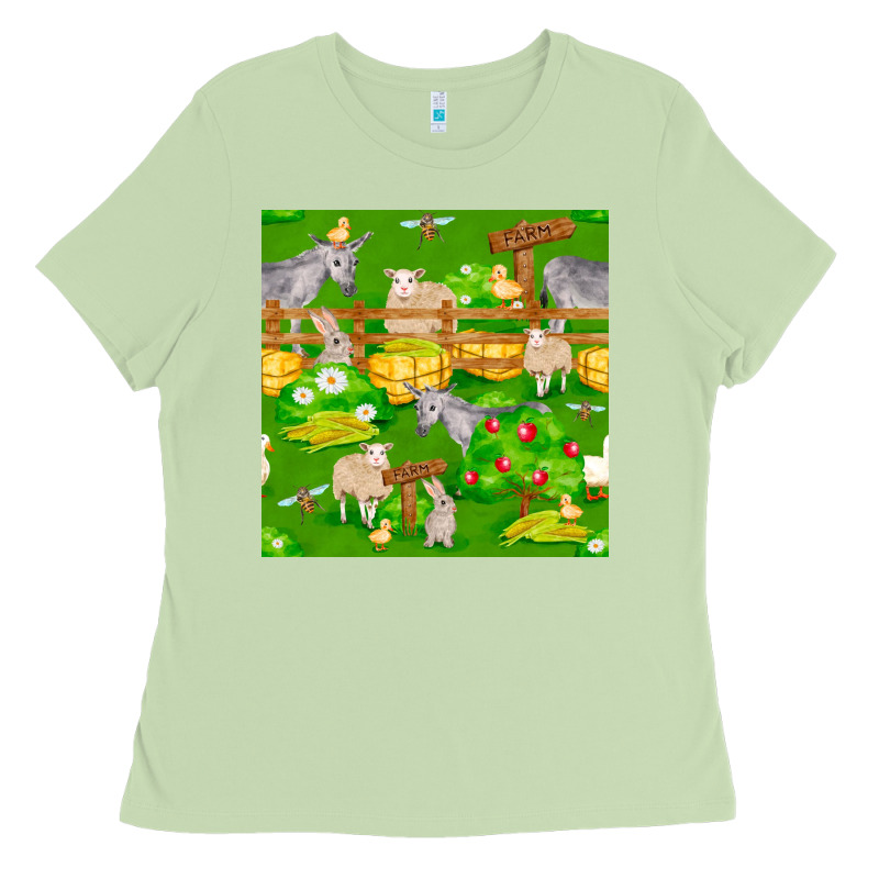 Farm Life Seamless Pattern Ladies Tee by FaDigitalArtStudio | Teevron