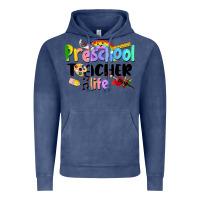 Vintage Denim Preschool Teacher Life Vintage Hoodie - LillyAllenDesigns