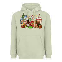 Matcha Christmas coffee cups with Chihuahua Heavyweight Hoodie - RanaPortraitStore