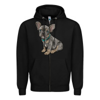 Black french bulldog Zipper Hoodie - RanaPortraitStore