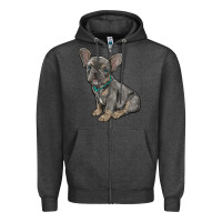 Charcoal Heather french bulldog Zipper Hoodie - RanaPortraitStore