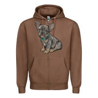 Chestnut french bulldog Zipper Hoodie - RanaPortraitStore