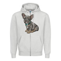 Dove Grey french bulldog Zipper Hoodie - RanaPortraitStore