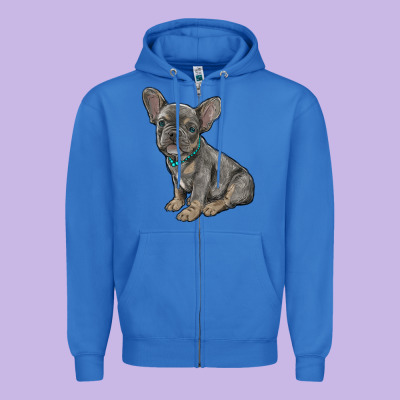 French Bulldog Zipper Hoodie Designed By Ranaportraitstore