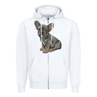 White french bulldog Zipper Hoodie - RanaPortraitStore