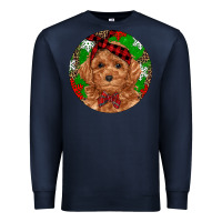 Navy Christmas Toy Poodle Premium Sweatshirt - RanaPortraitStore