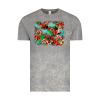 Cloud Rock Christmas Plaid Turquoise Glitter Cowhide Vintage Tee - FaDigitalArtStudio