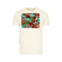 Vintage Arctic Christmas Plaid Turquoise Glitter Cowhide Vintage Tee - FaDigitalArtStudio