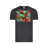 Vintage Black Christmas Plaid Turquoise Glitter Cowhide Vintage Tee - FaDigitalArtStudio