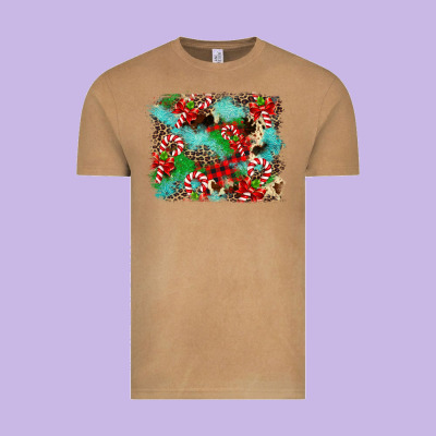 Christmas Plaid Turquoise Glitter Cowhide Vintage Tee Designed By Fadigitalartstudio