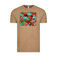 Vintage Coffee Christmas Plaid Turquoise Glitter Cowhide Vintage Tee - FaDigitalArtStudio