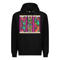 Black tie dye hearts and butterfly with flowers Premium Hoodie - Artiststas