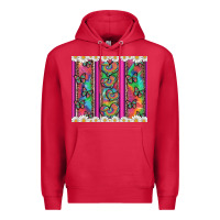 Cardinal tie dye hearts and butterfly with flowers Premium Hoodie - Artiststas