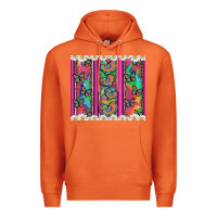 Carrot tie dye hearts and butterfly with flowers Premium Hoodie - Artiststas