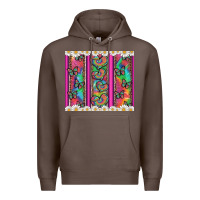 Coffee tie dye hearts and butterfly with flowers Premium Hoodie - Artiststas