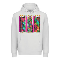 Dove Grey tie dye hearts and butterfly with flowers Premium Hoodie - Artiststas