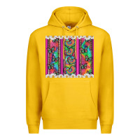 Lemon tie dye hearts and butterfly with flowers Premium Hoodie - Artiststas