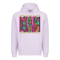 Lilac tie dye hearts and butterfly with flowers Premium Hoodie - Artiststas