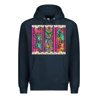 Navy tie dye hearts and butterfly with flowers Premium Hoodie - Artiststas