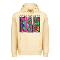 Pina Colada tie dye hearts and butterfly with flowers Premium Hoodie - Artiststas