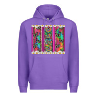 Purple tie dye hearts and butterfly with flowers Premium Hoodie - Artiststas