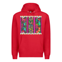 Red tie dye hearts and butterfly with flowers Premium Hoodie - Artiststas