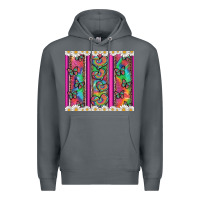 Rock tie dye hearts and butterfly with flowers Premium Hoodie - Artiststas