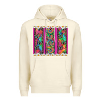 Sandshell tie dye hearts and butterfly with flowers Premium Hoodie - Artiststas