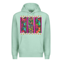 Seafoam tie dye hearts and butterfly with flowers Premium Hoodie - Artiststas