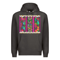 Smoke tie dye hearts and butterfly with flowers Premium Hoodie - Artiststas
